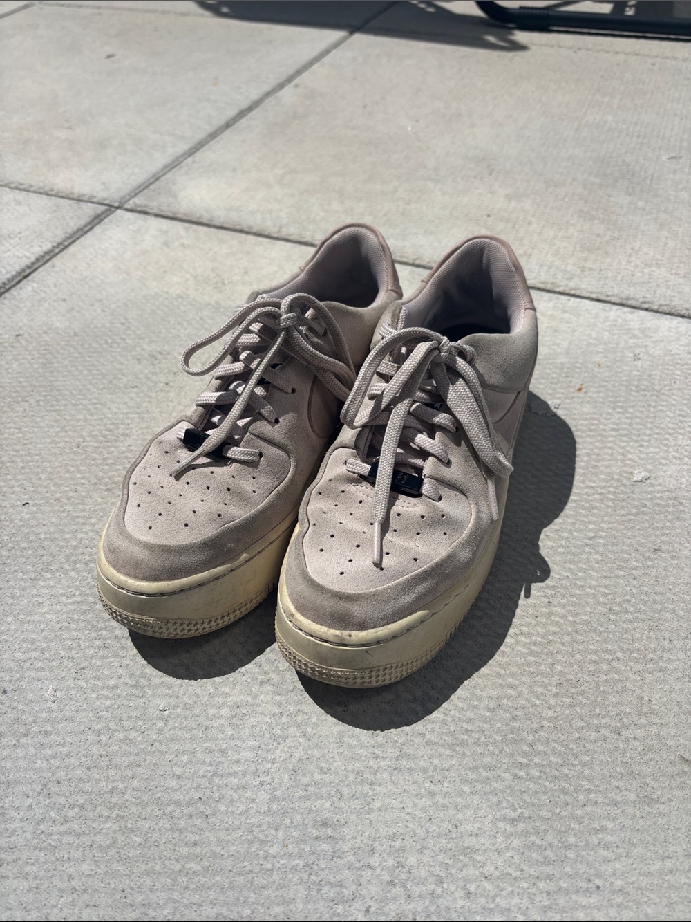 Nike Women's Sneakers Taupe Suede with Cream Sole